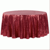 Round Sequin Tablecloth Burgundy - 10 Seater Photo
