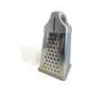 Totally Home Stainless Steel Grater with Storage Container - 4 Sided Grey Photo