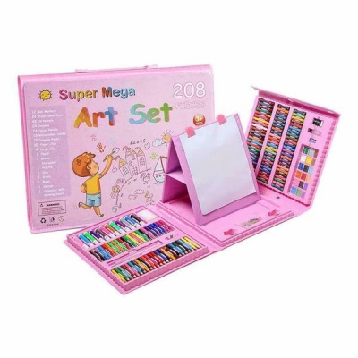 208 Super Mega Drawing Art Set Kit for Kids Adults with Double Side Pink