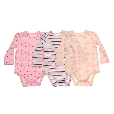 All Heart 3 Pack Baby Grow With Flowers And Stripes