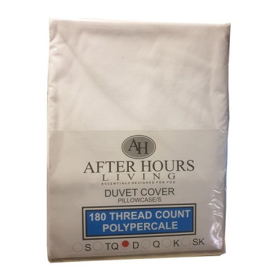 Photo of After Hours 180 Thread Count Polypercale Duvet Cover - Double - White