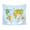Animals World Map Hanging Tapestry for Home Décor Photo