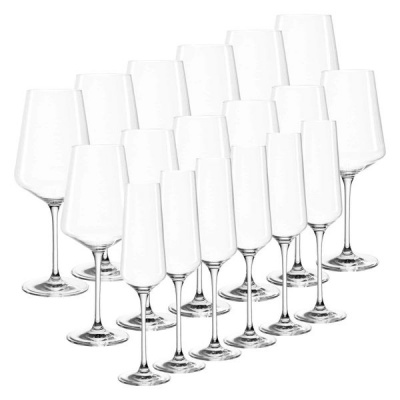 Leonardo Champagne Red White Wine Glasses x 6 each PUCCINI Set of 18