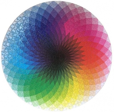 Photo of ATOUCHTOTHEWORLD Rainbow Jigsaw Puzzle 500 Pieces Round Full Rainbow Surface Puzzle