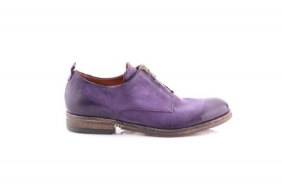 Photo of Men's purple leather formal loafer with a zip