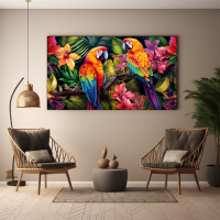 Canvas Wall Art Tropical Colourful Brids BK0088