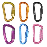 Camping Clip Carabiner Keychain Solid Locking Clip 6 Set