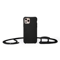 Luxcases Black Cover with Detachable Black Rope Crossbody Lanyard for iPhone