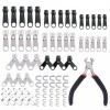 85 Piece Replacement Zip Zipper Heads Repair Kit Metal Zipper Fixer Photo