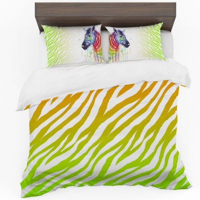Photo of Print with Passion Colourful Zebra Duvet Cover Set