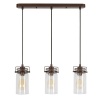 Zebbies Lighting - Linden - Antique Brown 3 Light Pendant with Clear Glass Photo