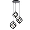 JNC-Black Metal Square Shade Industrial 3-Light Pendant Lighting Photo