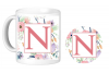 Graceful Accessories Monogram Letter N Mug and Coaster Set Photo
