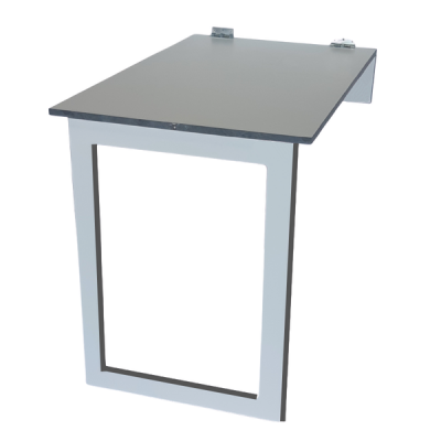 Photo of SpaceSave Space-Saving Foldable Floating Wall Table with Mirror and Shelf 100x60cm