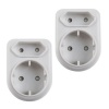 Selectrix 2 Pack : Plug Adaptor - White - 1 x Round 2 pin 16A with 1 x 2 pin 5A Photo