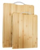 Loop Rectangular Bamboo Wooden Cutting Boards with Metal Handles - Set of 2 Photo