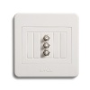 Space TV Wall Plate Cover Kit 1x Triple F Connector plate 2x Blank Photo