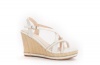 Quiz Ladies Faux Leather Embellished Wedges - White Photo