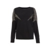 Quiz Ladies Black Embellished Knitted Jumper - Black Photo