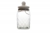 Jar 25x14cm Square Glass with Ceramic Lid Photo