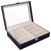 Jack Brown 8 Slot Sunglass Organizer Leather Collector Eyewear Storage Box