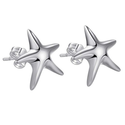 Photo of Lucky Silver Silver Designer Star Fish Stud Earrings