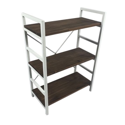 Ballito White 3 Tier Solid Wood Shelf Bookshelf