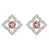 Stella Luna Clover Earrings- Swarovski Vintage Rose Crystal Photo