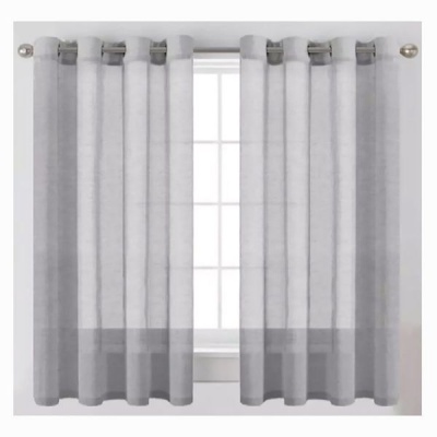 Photo of Matoc Designs Matoc Readymade Shorter Curtain 120Wx123cmH - MysticVoile - Eyelet - Grey - 2 Pack