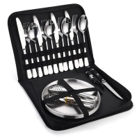 20 Piece Portable Camping Stainless Steel Travel Cutlery Set IL 45