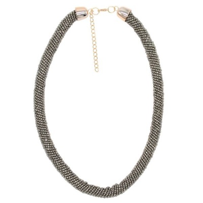Photo of Sista Gunmetal Coiled Seed Bead Necklace