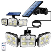 2 x JD 3 pieces Solar Powered Human Motion Sensor Light Lamp with Remote Control