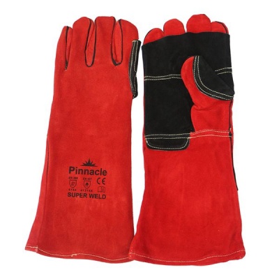 Photo of Pinnacle SuperWeld Red Apron Palm Welding Glove 8"