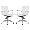 The Office Chair Corp TOCC White Ribbed PU Leather Medium Back Office Chair Photo