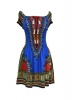 Dashiki African Printed Short Dress - Blue Iris Photo
