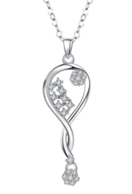 Photo of YALLI - Twist Diamante Pendant Necklace