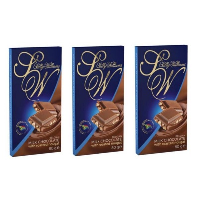 Sally Williams Milk Chocolate Nougat Slabs 3 x 80g