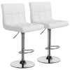 Bar / Kitchen Stools Square Back Counter Swivel –Set of 2- White Photo