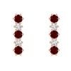 Civetta Spark Vertical Bar Studs-With Swarovski Ruby Crystal Rosegold Photo
