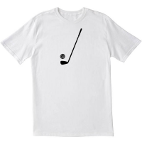 Golfers Putt Stick Silhouette White T shirt