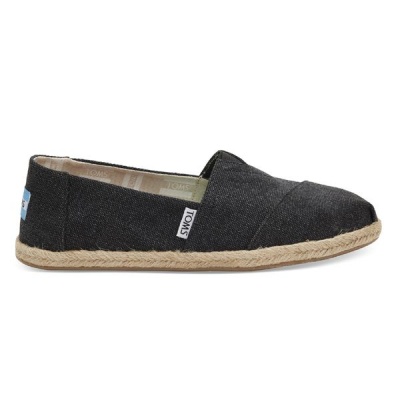Photo of Black Washed Canvas Women's Espadrilles
