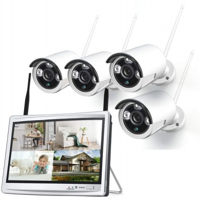 Photo of MR A TECH All-in-One 12" Monitor Wireless NVR 4 Wireless Security Cameras
