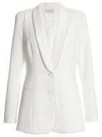 Quiz Ladies White Embellished Trim Tailored Blazer