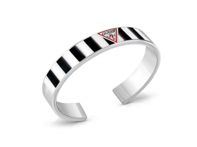 Photo of Guess - Los Angeles Guess Logo with Black and White Enamel Bangle