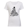 Merry Christmas Tree Design - Ladies - T-Shirt Photo