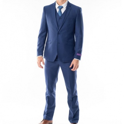 Photo of Men's Bates 3 Piece Suit - Marco Benetti - Blue