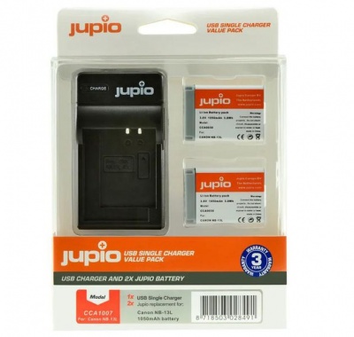 Photo of Jupio Value Pack x2 Battery for Canon NB-13L USB Single Charger