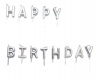 Happy Birthday Candles Silver Letters Cake Decorations Photo