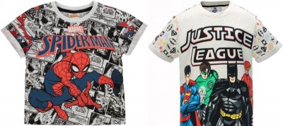 Character Kids 2 Pack Short Sleeve T Shirt Boys SpidermanDC Comics Parallel Import