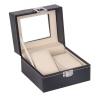 Jack Brown Luxury 2-Slot PU Leather Watch Display Box - Black Photo